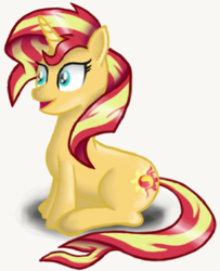 Size: 438x540 | Tagged: safe, artist:pabrony83, sunset shimmer, pony, unicorn, cute, fanfic art, female, happy, mare, shimmerbetes, smiling, solo