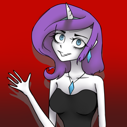 Size: 2000x2000 | Tagged: safe, artist:dayana, rarity, human, female, horned humanization, humanized, shrunken pupils, solo