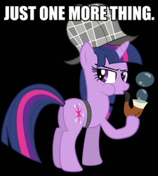 Size: 848x942 | Tagged: safe, derpibooru import, twilight sparkle, columbo, image macro, meme, solo