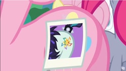 Size: 1281x722 | Tagged: safe, screencap, coloratura, pinkie pie, royal riff, earth pony, pony, the mane attraction, balloonbutt, butt, butt only, countess coloratura, female, mare, photo, plot, polaroid