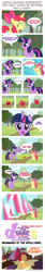 Size: 1024x6120 | Tagged: safe, artist:invictusnoctis, applejack, twilight sparkle, twilight sparkle (alicorn), alicorn, pony, alicornified, apple, bloomicorn, comic, glowing eyes, magic, race swap, zap apple