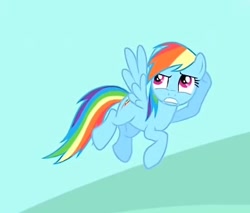 Size: 424x362 | Tagged: safe, derpibooru import, screencap, rainbow dash, pegasus, pony, three's a crowd, cropped, solo