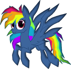 Size: 733x715 | Tagged: safe, artist:galacticflashd, derpibooru import, evil pie hater dash, rainbow dash, pegasus, pony, secrets and pies, adorapiehater, cute, female, flying, looking at you, smiling, solo, vector