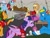 Size: 2048x1536 | Tagged: safe, artist:doc rainbow, artist:silfoe, derpibooru import, edit, applejack, rainbow dash, twilight sparkle, twilight sparkle (alicorn), alicorn, earth pony, pegasus, pony, bandage, base used, clothes, digital art, emergency, emt, injured, levitation, magic, mci, medic, red cross, redraw, telekinesis, tent, uniform