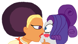 Size: 1181x676 | Tagged: safe, artist:ktd1993, rarity, saffron masala, equestria girls, equestria girls-ified, female, kissing, lesbian, raffron, shipping