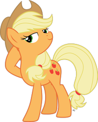 Size: 5114x6378 | Tagged: safe, artist:abadcookie, applejack, earth pony, pony, absurd resolution, simple background, smiling, solo, transparent background, vector