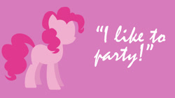 Size: 1920x1080 | Tagged: safe, artist:fancy_sprakle, pinkie pie, earth pony, pony, minimalist, simple, simple background, text, wallpaper