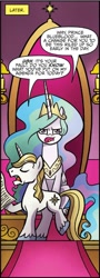 Size: 302x840 | Tagged: safe, idw, prince blueblood, princess celestia, alicorn, pony, spoiler:comic, spoiler:comicdeviations, female, mare, unamused