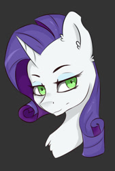 Size: 607x896 | Tagged: safe, artist:tavifly, rarity, pony, unicorn, bust, dark side, green eyes, inspirarity, portrait, possessed, smiling, solo