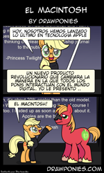 Size: 850x1419 | Tagged: safe, artist:drawponies, applejack, big macintosh, earth pony, pony, comic, male, spanish, stallion, translation, translator:the-luna-fan