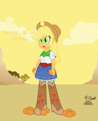 Size: 1500x1854 | Tagged: safe, artist:itoruna-the-platypus, applejack, equestria girls, orange, tomodachi life