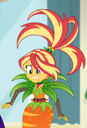 Size: 729x1078 | Tagged: safe, screencap, sunset shimmer, better together, equestria girls, holidays unwrapped, cornucopia costumes, cropped, o come all ye squashful, solo