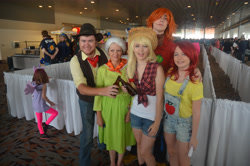 Size: 4928x3264 | Tagged: safe, apple bloom, applejack, big macintosh, granny smith, human, absurd resolution, cosplay, irl, irl human, photo