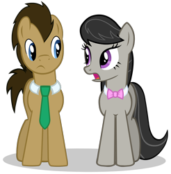 Size: 2014x2050 | Tagged: safe, artist:theevilflashanimator, doctor whooves, octavia melody, earth pony, pony, doctavia, high res, simple background, transparent background, vector