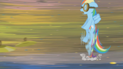 Size: 1280x720 | Tagged: safe, derpibooru import, screencap, rainbow dash, pegasus, pony, swarm of the century, eyes closed, female, goggles, great moments in animation, mare, smear frame, solo, speed lines