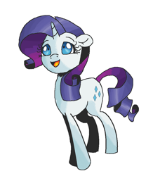 Size: 902x990 | Tagged: safe, artist:smirk, rarity, pony, unicorn, anime, happy, ms paint, simple background, solo, white background