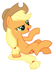 Size: 3000x4000 | Tagged: safe, artist:reginault, applejack, earth pony, pony, fall weather friends, absurd resolution, simple background, sitting, solo, transparent background, vector