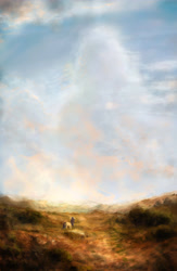 Size: 2600x4000 | Tagged: safe, artist:plotcore, rarity, pony, unicorn, atg 2017, cloud, cloudy, female, looking at each other, looking away, mare, newbie artist training grounds, outdoors, scenery, sky, solo, wip