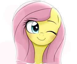 Size: 900x750 | Tagged: safe, artist:shan3ng, fluttershy, pegasus, pony, female, mare, solo, wink