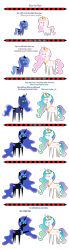 Size: 1000x3600 | Tagged: safe, artist:sketchmcreations, nightmare moon, princess celestia, princess luna, alicorn, pony, cewestia, cute, female, filly, height difference, jealous, pink-mane celestia, pointy ponies, s1 luna, simple background, transparent background, woona, younger