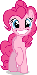 Size: 6000x11926 | Tagged: safe, artist:luckreza8, pinkie pie, earth pony, pony, the mane attraction, .svg available, absurd resolution, cute, diapinkes, grin, looking at you, raised hoof, simple background, smiling, solo, transparent background, vector