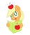 Size: 1240x1432 | Tagged: safe, artist:slowcoloringfag, applejack, earth pony, pony, apple, book, cute, hatless, missing accessory, obligatory apple, reading, smiling