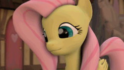 Size: 640x360 | Tagged: safe, artist:psfmer, fluttershy, pegasus, pony, the cutie map, 3d, animated, flutterbob, smiling, solo, source filmmaker