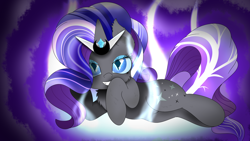 Size: 1920x1080 | Tagged: safe, artist:mister-true, derpibooru import, nightmare rarity, filly, filly rarity, wallpaper