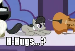 Size: 380x260 | Tagged: safe, octavia melody, earth pony, pony, bronybait, hug, hug request, image macro, meme