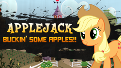 Size: 1920x1080 | Tagged: safe, artist:dashiemlpfim, applejack, earth pony, pony, parody, style emulation, super smash bros., super smash bros. 4, sweet apple acres, vector, wallpaper