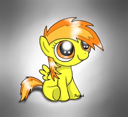 Size: 935x855 | Tagged: safe, artist:izelyca, derpibooru import, spitfire, filly, solo, younger