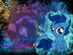 Size: 1024x768 | Tagged: safe, artist:myoom, derpibooru import, archer (character), scootablue, cutie mark, solo, wallpaper