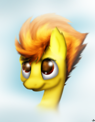 Size: 1000x1280 | Tagged: safe, artist:lupiarts, derpibooru import, spitfire, pegasus, pony, bust, female, mare, solo, two toned mane, yellow coat