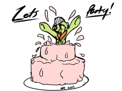 Size: 800x600 | Tagged: dead source, safe, artist:avante92, granny smith, cake, pop out cake, surprise cake