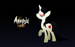 Size: 1133x705 | Tagged: safe, artist:travelingantics, derpibooru import, pony, unicorn, amnesia, amnesia the dark descent, amnesia the dark descent: justine, crossover, heartbreak, justine, ponified, solo, wallpaper