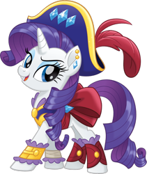 Size: 918x1087 | Tagged: safe, rarity, pony, unicorn, my little pony: the movie, alternate hairstyle, beautiful, clothes, ear piercing, earring, elegant, female, jewelry, mare, open mouth, piercing, pirate, pirate rarity, raised eyebrow, simple background, solo, transparent background, vector