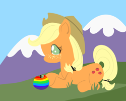 Size: 600x480 | Tagged: safe, artist:strawberryfountains, applejack, earth pony, pony, female, mare, solo, zap apple