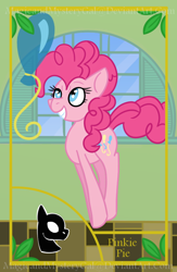 Size: 560x860 | Tagged: safe, artist:magicandmysterygal, pinkie pie, earth pony, pony, balloon, card, solo