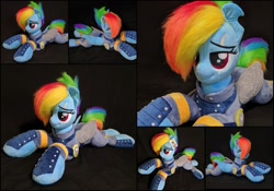 Size: 2000x1400 | Tagged: safe, artist:burgunzik, derpibooru import, rainbow dash, pony, alternate timeline, apocalypse dash, crystal war timeline, irl, life size, photo, plushie, scar, solo