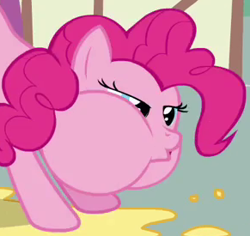 Size: 291x275 | Tagged: safe, screencap, pinkie pie, earth pony, pony, a friend in deed, cropped, great moments in animation, puffy cheeks, solo