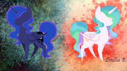 Size: 3840x2160 | Tagged: safe, artist:tuppkam1, princess celestia, princess luna, alicorn, pony, royal sisters