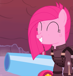 Size: 897x944 | Tagged: safe, alternate version, artist:sutekh94, pinkie pie, earth pony, pony, the cutie re-mark, 20% cooler, alternate hairstyle, alternate timeline, alternate universe, and that's how equestria was made, apinkalypse pie, awesome, best pony, clothes, crystal war timeline, cute, diapinkes, female, fun, funny, happiness, happy, joy, joyful, looking at you, mare, military uniform, partillery, party cannon, pinkamena diane pie, smiling, smiling at you, solo, sweet dreams fuel, this will end in excitement, this will end in fun, this will end in happiness, this will end in joy, this will end in laughs, this will end in victory, uniform, what if