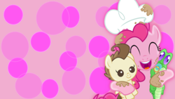 Size: 1600x900 | Tagged: safe, artist:sailortrekkie92, artist:sakatagintoki117, gummy, pinkie pie, pound cake, earth pony, pony, eyes closed, group hug, happy, pacifier, vector, wallpaper