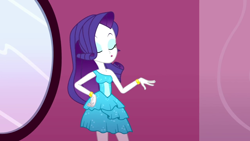 Size: 1280x720 | Tagged: safe, screencap, rarity, eqg summertime shorts, equestria girls, make up shake up, fall formal outfits, solo