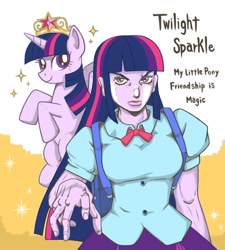 Size: 900x1000 | Tagged: safe, artist:a01, derpibooru import, twilight sparkle, twilight sparkle (alicorn), alicorn, equestria girls, breasts, female, headlight sparkle, jojo's bizarre adventure, jolyne kujo, manly, miyuki sawashiro, pixiv, solo, square crossover, stand, stone free, stone ocean, style emulation, voice actor joke