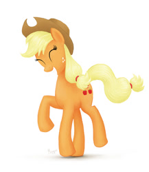 Size: 1186x1366 | Tagged: safe, artist:magfen, applejack, earth pony, pony, dancing, female, mare, solo