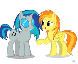 Size: 1094x900 | Tagged: safe, artist:spitshy, derpibooru import, dj pon-3, spitfire, vinyl scratch, pony, unicorn