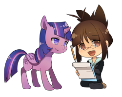 Size: 704x560 | Tagged: safe, artist:supameriri, derpibooru import, twilight sparkle, twilight sparkle (alicorn), alicorn, human, pony, crossover, female, idolmaster, mare, pixiv, ritsuko akizuki