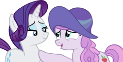 Size: 5306x2687 | Tagged: safe, artist:ironm17, pearmain worcester, rarity, pony, unicorn, made in manehattan, hat, simple background, smiling, transparent background, vector