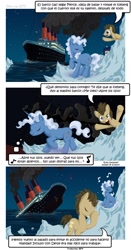 Size: 800x1529 | Tagged: safe, artist:don-ko, doctor whooves, pokey pierce, comic, doctor who, spanish, titanic, translation